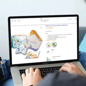 Conception de site e-commerce à Rennes, pour Etoilium : jeu pédagogique sans écran sans wifi et sans pile créé par Astrid Buisset et Amicie de Colonges (Îlle-et-Vilaine, France).