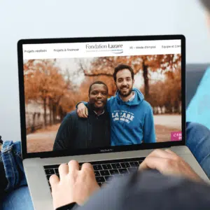 Refonte graphique de site à Nantes, pour la fondation Lazare : fondation de levée de fonds pour l'association solidaire Lazare (Loire-Atlantique, France).