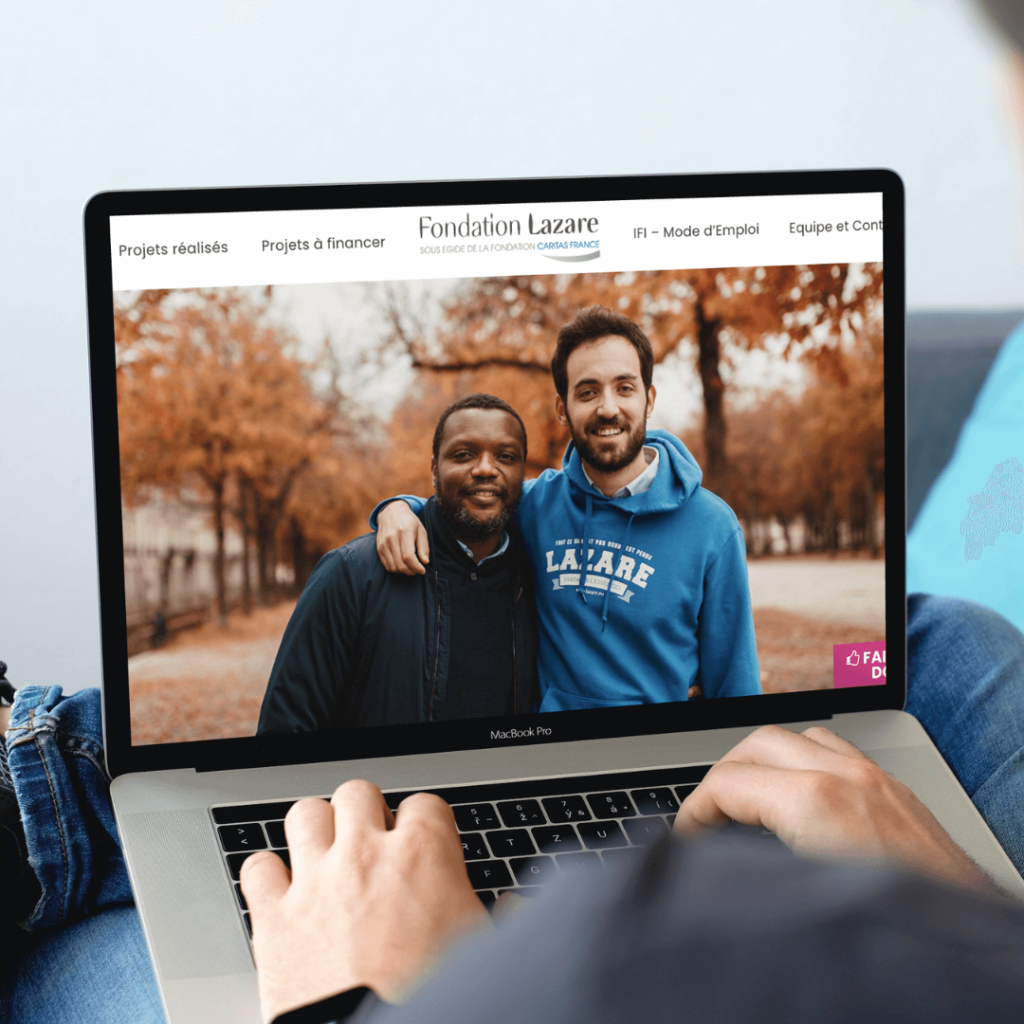 Fondation Lazare, aux côtés des personnes en situation de réinsertion a confié la refonte graphique site web à Bluekat Digital