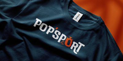 Conception d'identité visuelle à Annecy, pour : Pop'Sport - Tee shirt